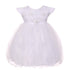 RainKids Baby Girls White Organza Tulle Cape Bonnet Christening Dress 0-24M - SophiasStyle.com